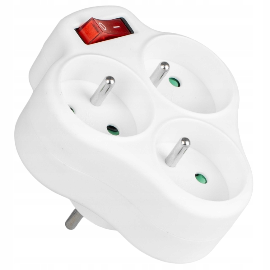 Razdjelnik s prekidačem, 3 utičnice