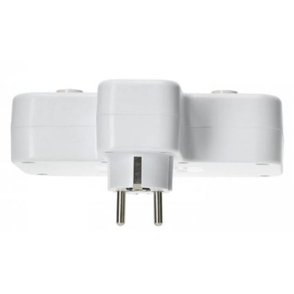 Produžni razdjelnik s prekidačem i LED osvjetljenjem LINEA PRO 2Z + 3xUSB A/C SCHUKO 4000K bijela