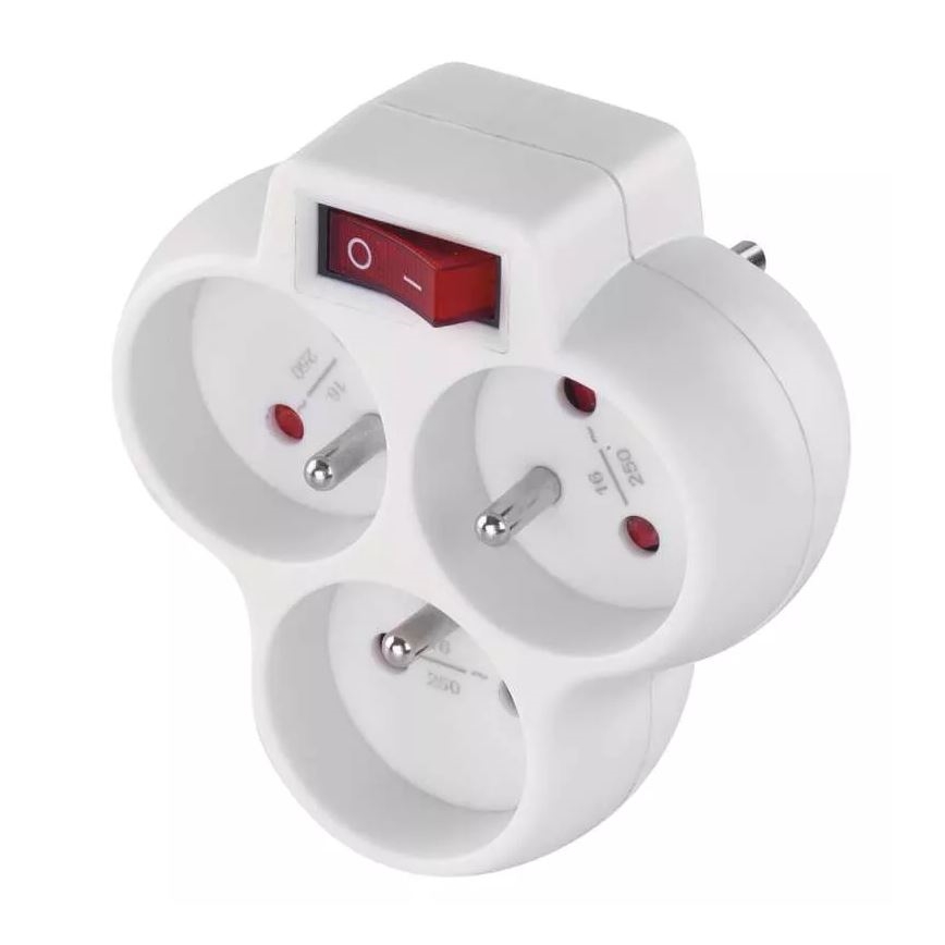 Razdjelnik utičnica s prekidačem 3x10A/230V