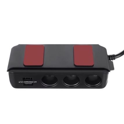 Razdjelnik za auto utičnicu 12V + 4x USB s voltmetrom 12/24V