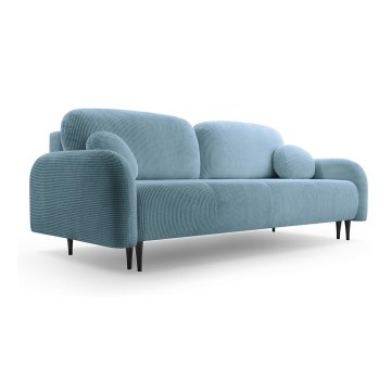 Razvlačiva tapecirana trosjedna sofa CLOUDY tirkizna