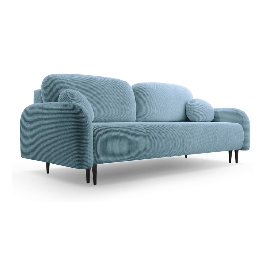 Razvlačiva tapecirana trosjedna sofa CLOUDY tirkizna