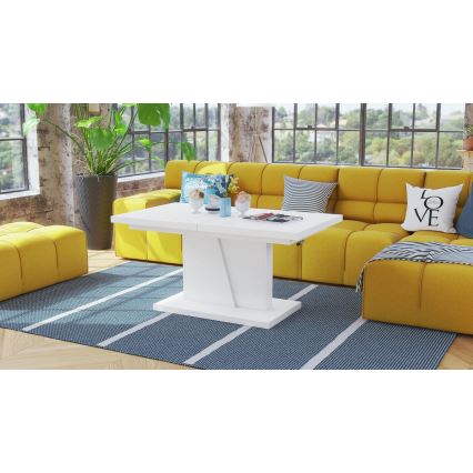 Razvlačivi konferencijski i blagovaonski stol NINO s podiznom pločom, bijeli