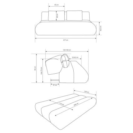 Razvlačivi trosjed FANO krem boje