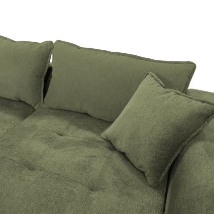 Razvlačna kutna garnitura s spremištem u L-obliku LAGOA, desna, zelena