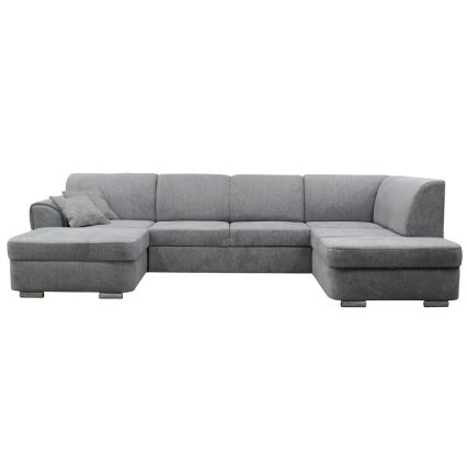 Razvlačna kutna garnitura s spremištem u obliku slova U SERPA, desna, siva