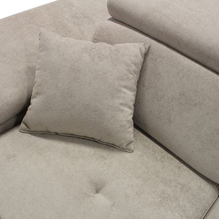 Razvlačna kutna sjedeća garnitura CASTELO u L-obliku, lijeva, siva, s spremištem