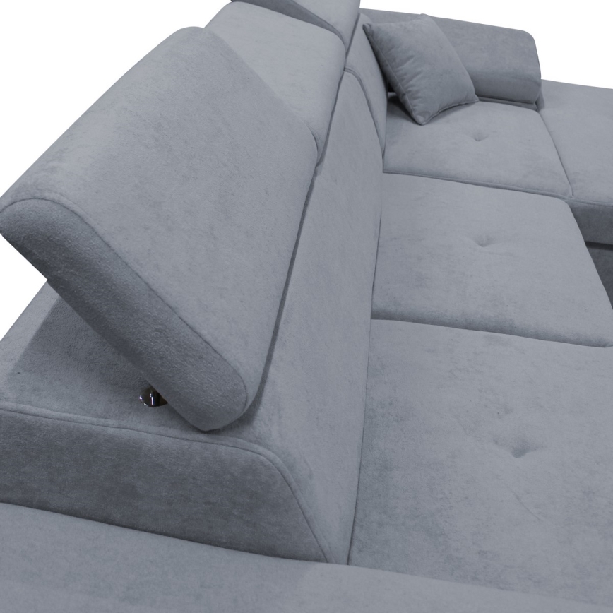Razvlačna kutna sjedeća garnitura s spremnikom u L-obliku CASTELO, desna, tamno siva