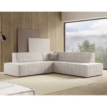 Razvlačna kutna sjedeća garnitura s spremištem u obliku slova L TERAMO desna bež