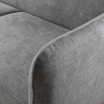 Razvlačna kutna sjedeća garnitura u obliku slova L sa spremištem NISA, siva, desna