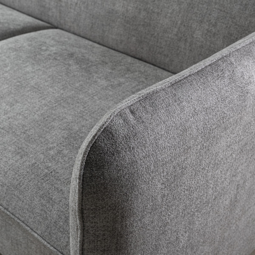 Razvlačna kutna sjedeća garnitura u obliku slova L sa spremištem NISA, siva, desna