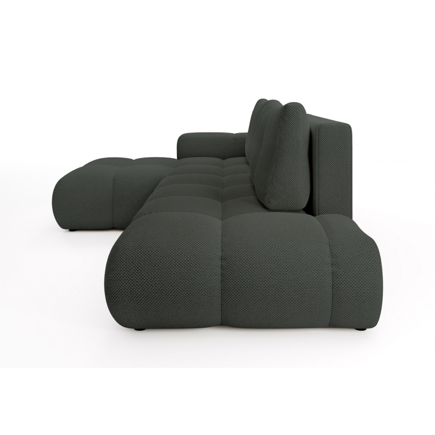 Razvlačna lijeva kutna tapecirana garnitura u L s prostorom za pohranu ALMADA, antracit