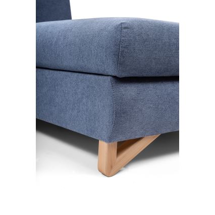 Razvlačna kutna tapecirana garnitura u L-obliku AVESTA, desna, plava, s prostorom za pohranu