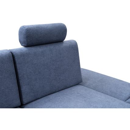 Razvlačna kutna tapecirana garnitura u obliku slova L s spremištem AVESTA, desna, plava