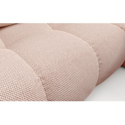 Razvlačna kutna tapecirana garnitura ALMADA s spremnikom u obliku L, desna, ružičasta