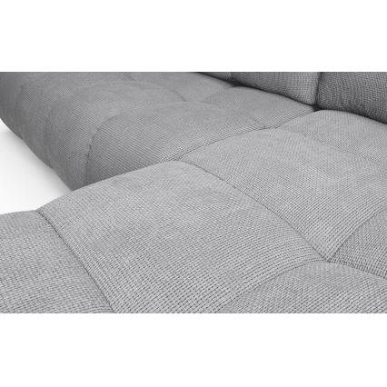 Razvlačna kutna tapecirana garnitura s spremištem u L-obliku ALMADA desna siva