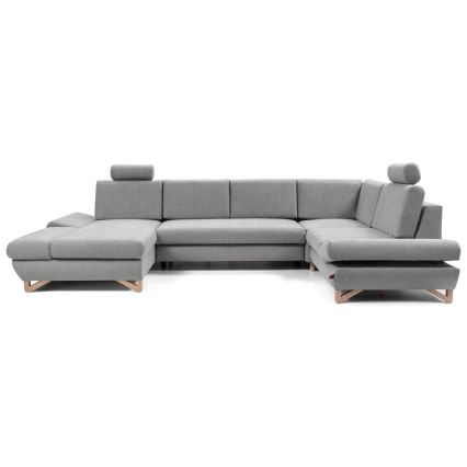 Razvlačna kutna tapecirana garnitura s prostorom za pohranu u obliku slova U AVESTA siva