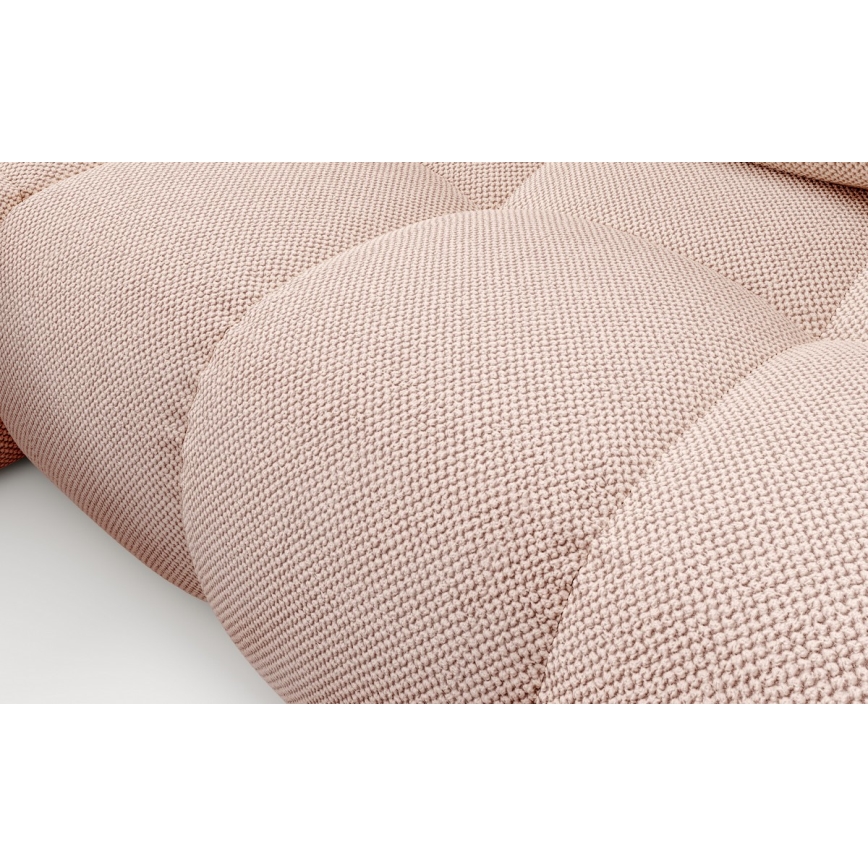 Razvlačna kutna tapecirana sjedeća garnitura ALMADA s spremištem u L-obliku, lijeva, ružičasta