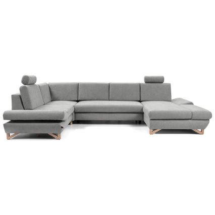 Razvlačna kutna tapecirana garnitura u obliku slova U AVESTA sa spremištem, siva