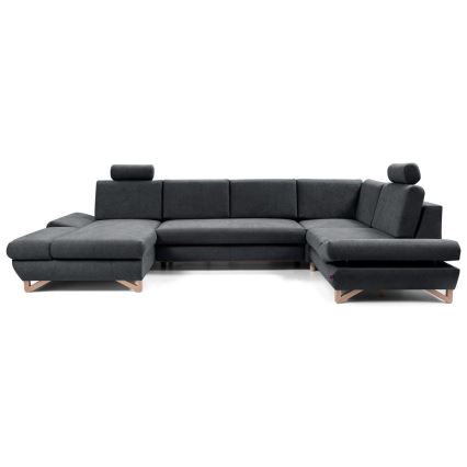 Razvlačna kutna tapecirana garnitura AVESTA u obliku slova U s spremnikom antracit