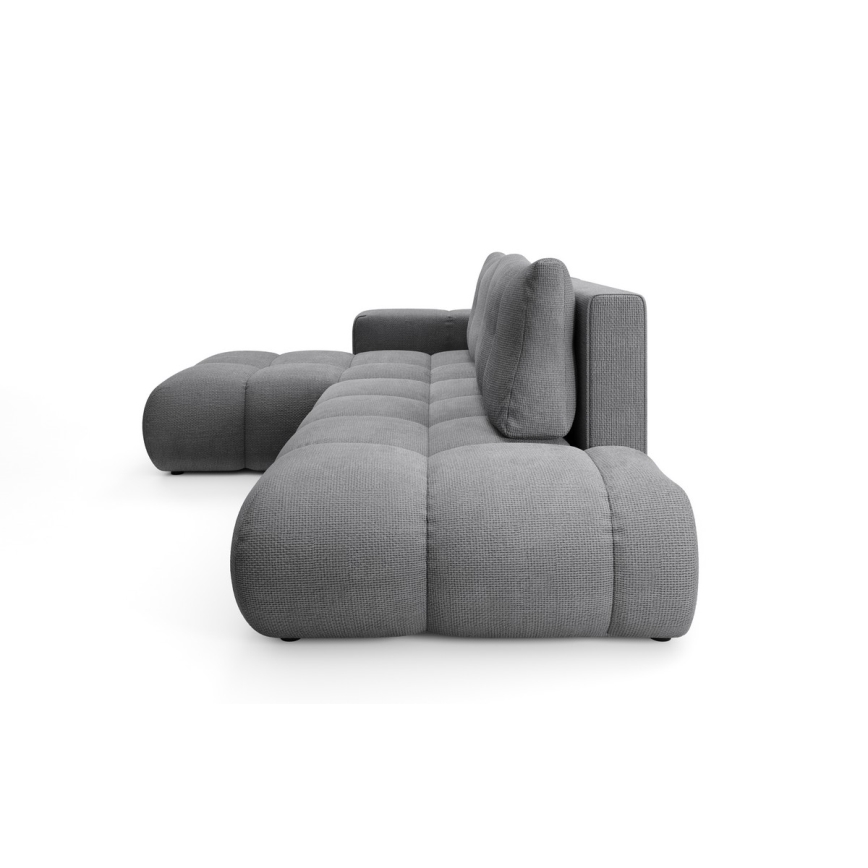 Razvlačna tapecirana kutna garnitura u obliku L ALMADA lijeva siva