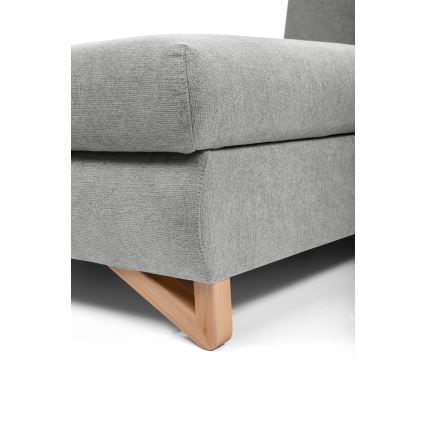 Razvlačna lijeva kutna tapecirana sjedeća garnitura AVESTA s prostorom za pohranu u obliku slova L, siva