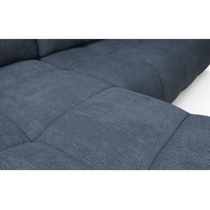 Razvlačna kutna tapecirana garnitura u obliku slova L ALMADA, lijeva, plava