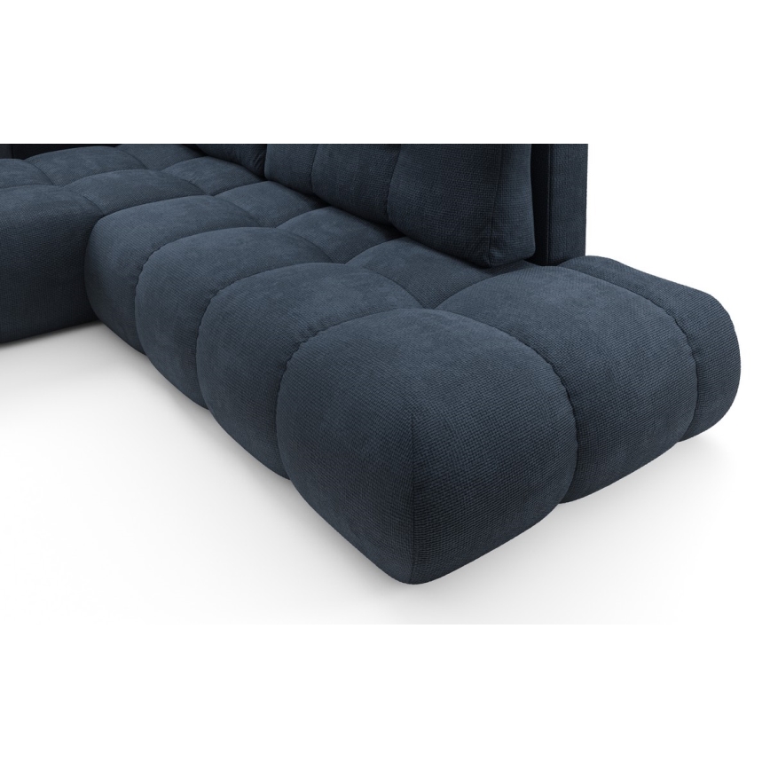 Razvlačna kutna tapecirana garnitura u obliku slova L ALMADA, lijeva, plava