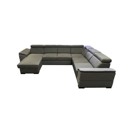 Razvlačna sjedeća garnitura s univerzalnim U-kutom i spremištem GRANADA tamno siva