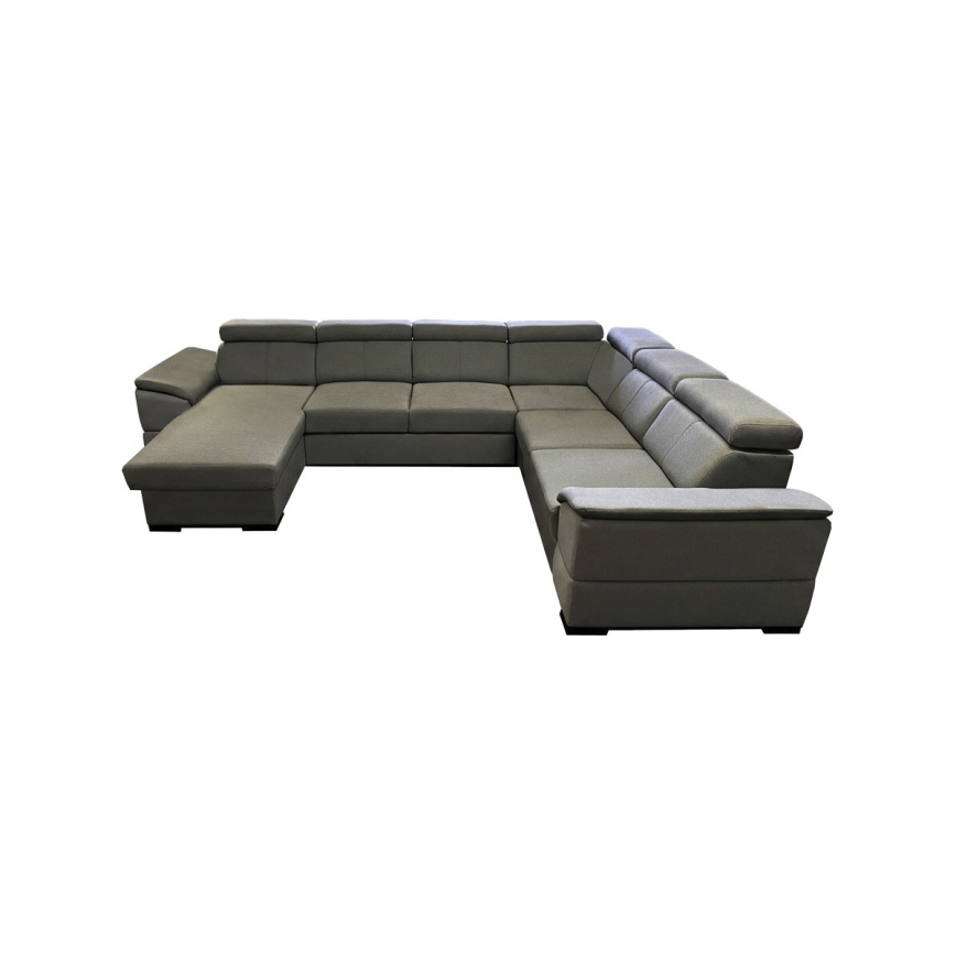 Razvlačna sjedeća garnitura s univerzalnim U-kutom i spremištem GRANADA tamno siva