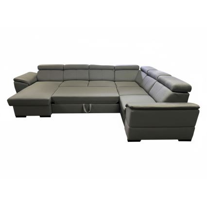 Razvlačna sjedeća garnitura s univerzalnim U-kutom i spremištem GRANADA tamno siva