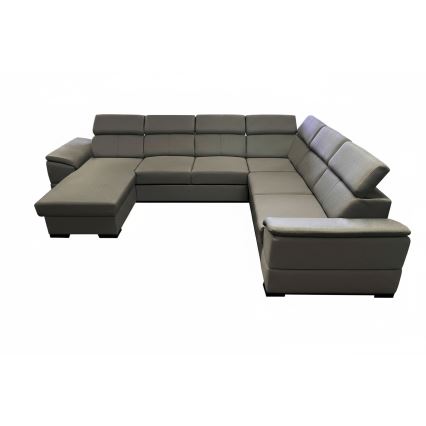 Razvlačna sjedeća garnitura s univerzalnim U-kutom i spremištem GRANADA tamno siva