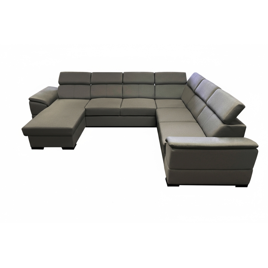 Razvlačna sjedeća garnitura s univerzalnim U-kutom i spremištem GRANADA tamno siva