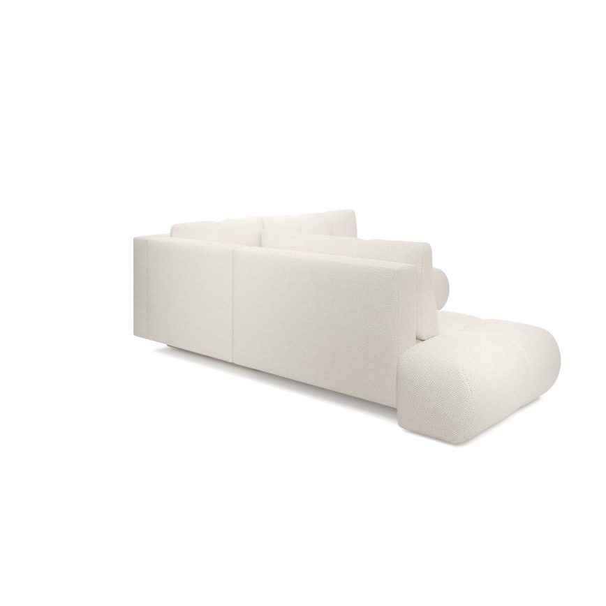 Razvlačna kutna tapecirana garnitura ALMADA u obliku slova L s prostorom za pohranu, desna, bež