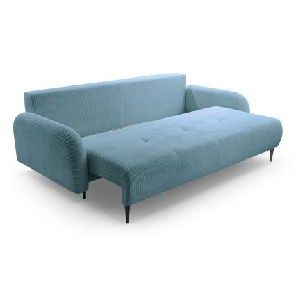 Razvlačiva tapecirana trosjedna sofa CLOUDY tirkizna