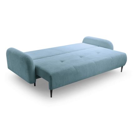 Razvlačiva tapecirana trosjedna sofa CLOUDY tirkizna