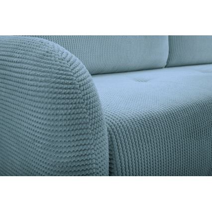 Razvlačiva tapecirana trosjedna sofa CLOUDY tirkizna