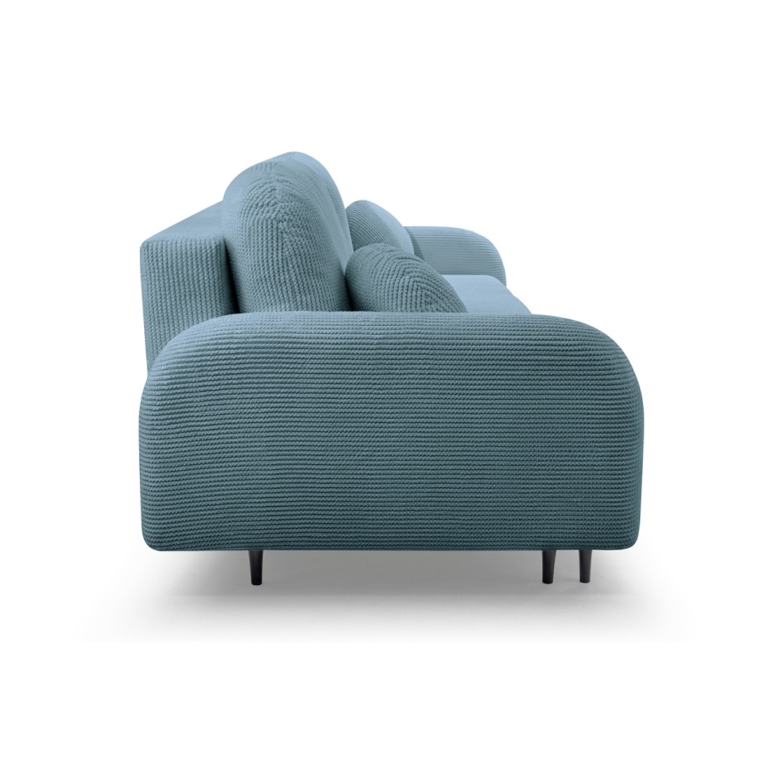 Razvlačiva tapecirana trosjedna sofa CLOUDY tirkizna