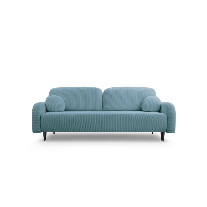 Razvlačiva tapecirana trosjedna sofa CLOUDY tirkizna