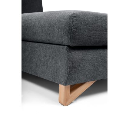 Razvlačna kutna tapecirana garnitura AVESTA, desna, L-oblik, antracit, s ugrađenim spremištem