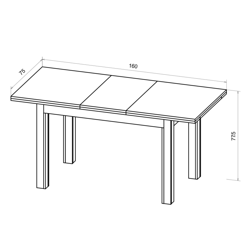 Razvlačni blagovaonski stol DOO 120/160x75 cm svijetli orah