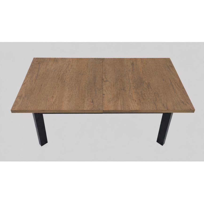 Razvlačni blagovaonski stol KERNO 150/190x80 cm hrast Lefkas/crna
