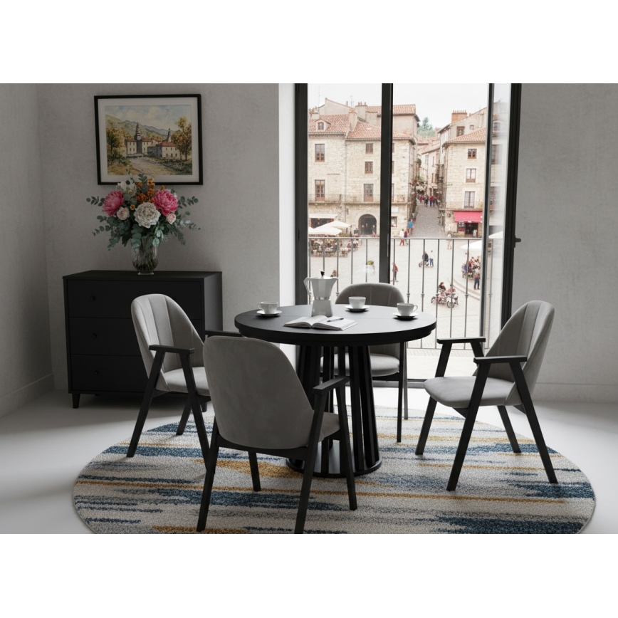 Razvlačni blagovaonski stol NEXUS 100/140x77 cm crni