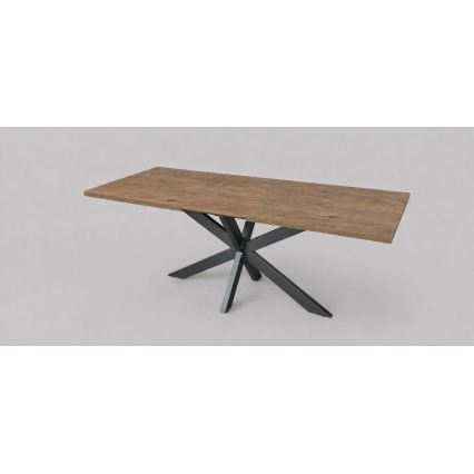 Razvlačni blagovaonski stol SAMLE 150/190x80 cm hrast Lefkas/crna