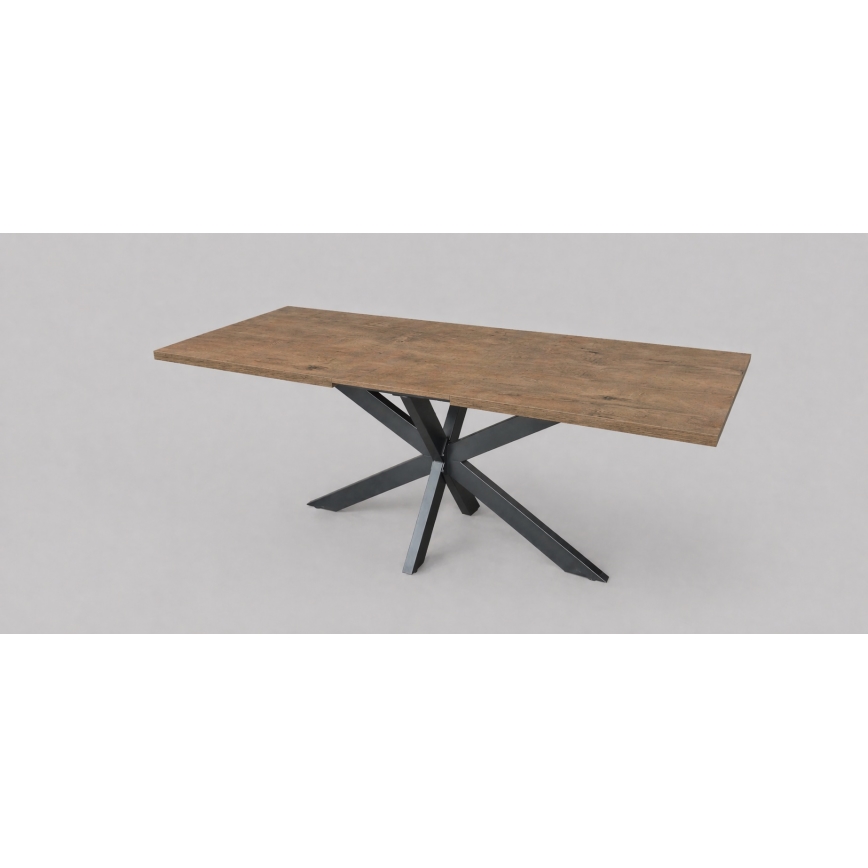 Razvlačni blagovaonski stol SAMLE 150/190x80 cm hrast Lefkas/crna