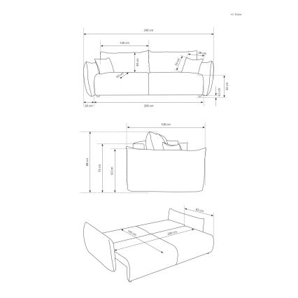 Razvlačni dvosjed FRIDA u smeđoj boji