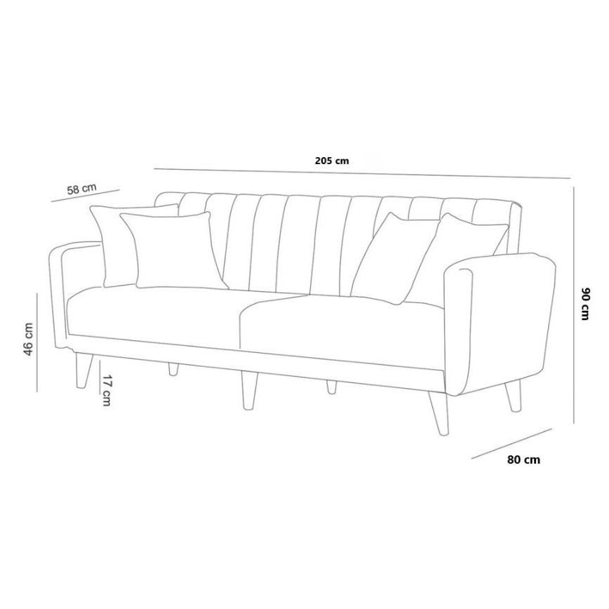 Razvlačni dvosjed KITO u krem boji
