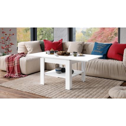 Razvlačni konferencijski/blagovaonski stol s policom za odlaganje LIA bijeli