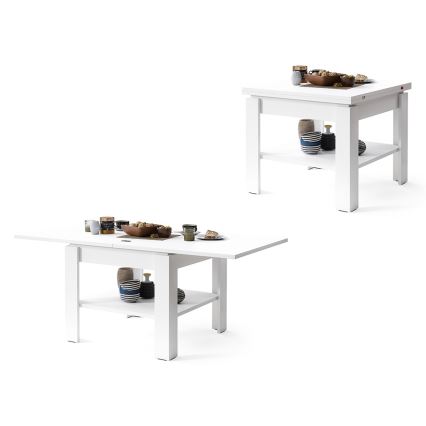 Razvlačni konferencijski/blagovaonski stol s policom za odlaganje LIA bijeli