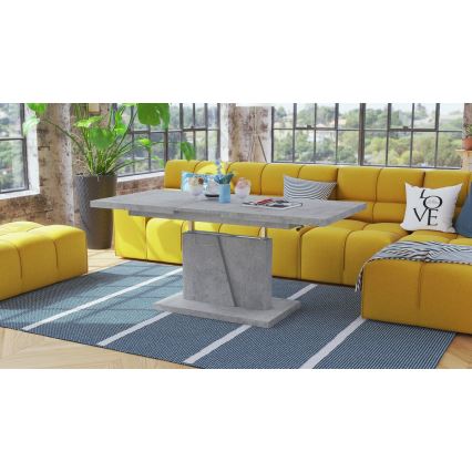 Razvlačni konferencijski/blagovaonski stol s podiznom pločom NINO betonsko-sivi